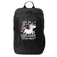 Ask Me About My Explosive Diarrhea Poop Meme Funny Unicorn City Backpack
