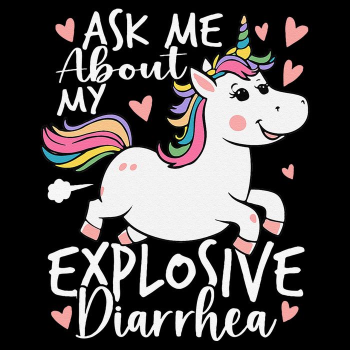 Ask Me About My Explosive Diarrhea Poop Meme Funny Unicorn Impact Tech Backpack