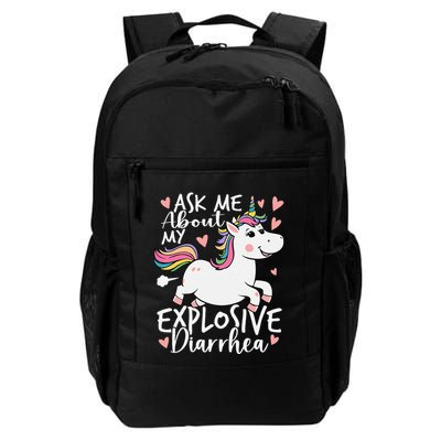 Ask Me About My Explosive Diarrhea Poop Meme Funny Unicorn Backpack