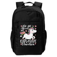 Ask Me About My Explosive Diarrhea Poop Meme Funny Unicorn Backpack