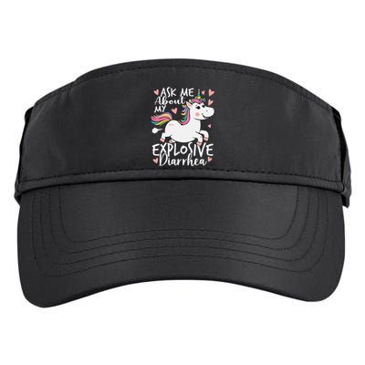 Ask Me About My Explosive Diarrhea Poop Meme Funny Unicorn Adult Drive Performance Visor