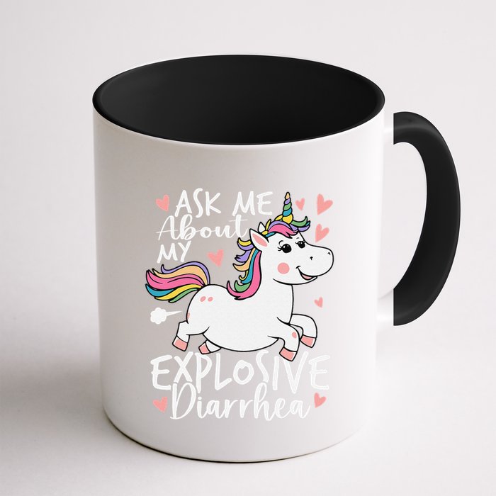 Ask Me About My Explosive Diarrhea Poop Meme Funny Unicorn Mug