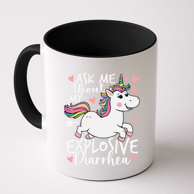 Ask Me About My Explosive Diarrhea Poop Meme Funny Unicorn Mug