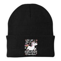 Ask Me About My Explosive Diarrhea Poop Meme Funny Unicorn Beanie