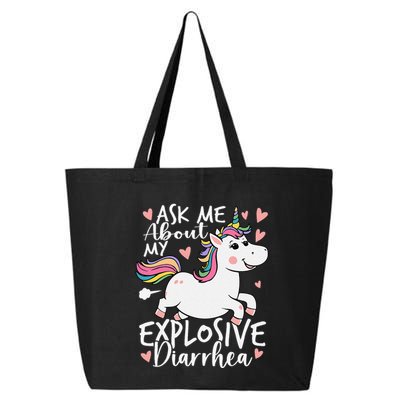 Ask Me About My Explosive Diarrhea Poop Meme Funny Unicorn 25L Jumbo Tote