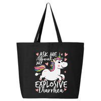 Ask Me About My Explosive Diarrhea Poop Meme Funny Unicorn 25L Jumbo Tote