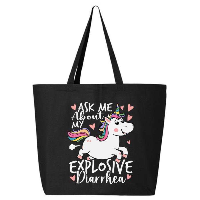 Ask Me About My Explosive Diarrhea Poop Meme Funny Unicorn 25L Jumbo Tote