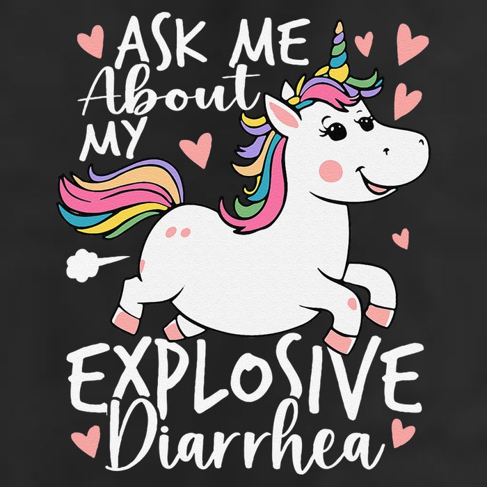 Ask Me About My Explosive Diarrhea Poop Meme Funny Unicorn Trucker Hat