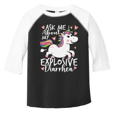 Ask Me About My Explosive Diarrhea Poop Meme Funny Unicorn Toddler Fine Jersey T-Shirt