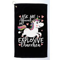 Ask Me About My Explosive Diarrhea Poop Meme Funny Unicorn Golf Towel