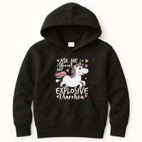 Ask Me About My Explosive Diarrhea Poop Meme Funny Unicorn Kids Hoodie
