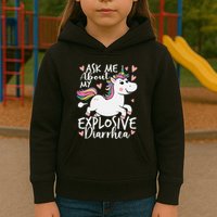 Ask Me About My Explosive Diarrhea Poop Meme Funny Unicorn Kids Hoodie