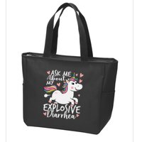 Ask Me About My Explosive Diarrhea Poop Meme Funny Unicorn Zip Tote Bag