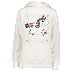 Ask Me About My Explosive Diarrhea Poop Meme Funny Unicorn Womens Funnel Neck Pullover Hood