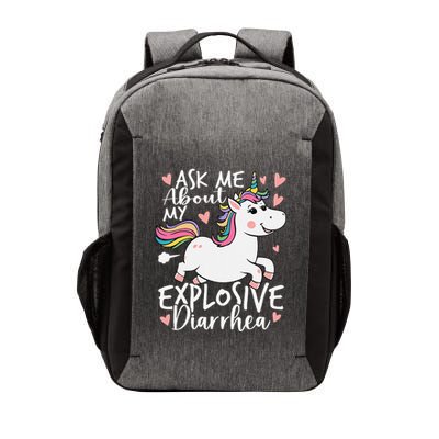 Ask Me About My Explosive Diarrhea Poop Meme Funny Unicorn Vector Backpack