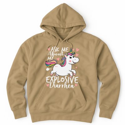 Ask Me About My Explosive Diarrhea Poop Meme Funny Unicorn Hoodie