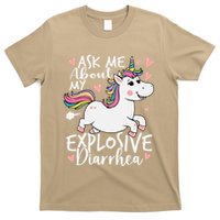 Ask Me About My Explosive Diarrhea Poop Meme Funny Unicorn T-Shirt