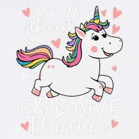Ask Me About My Explosive Diarrhea Poop Meme Funny Unicorn Garment-Dyed Sweatshirt