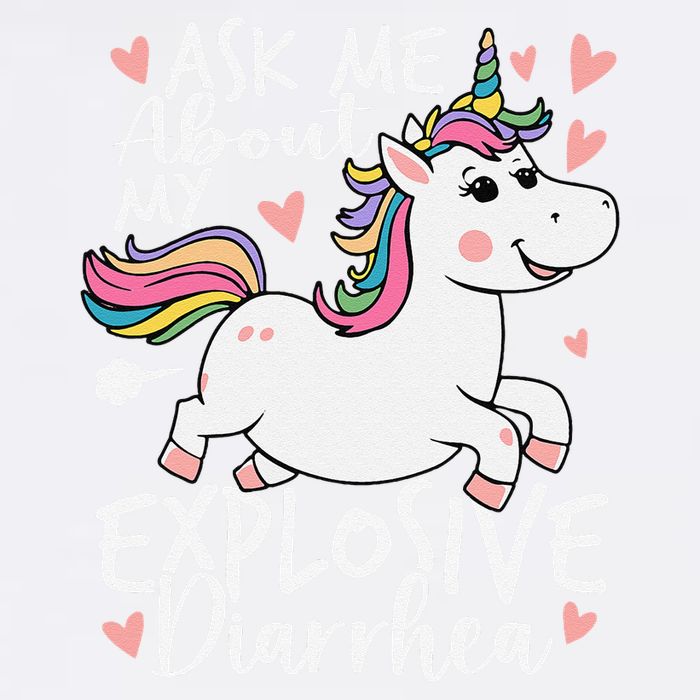 Ask Me About My Explosive Diarrhea Poop Meme Funny Unicorn Garment-Dyed Sweatshirt