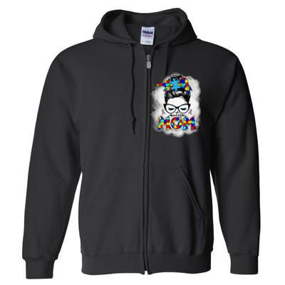 Autism Mom Full Zip Hoodie