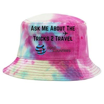 Ask Me About Tricks2travel Road To 100 Countries Tie-Dyed Bucket Hat