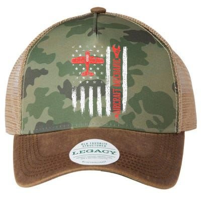 Aircraft Mechanic American Flag Plane Aviation Technician Legacy Tie Dye Trucker Hat