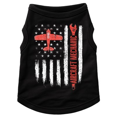Aircraft Mechanic American Flag Plane Aviation Technician Doggie Tank