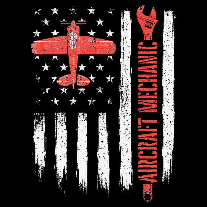 Aircraft Mechanic American Flag Plane Aviation Technician City Backpack