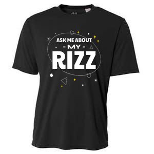 Ask Me About My Rizz I Got That W Rizz Funny Ironic Meme Cooling Performance Crew T-Shirt