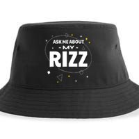 Ask Me About My Rizz I Got That W Rizz Funny Ironic Meme Sustainable Bucket Hat