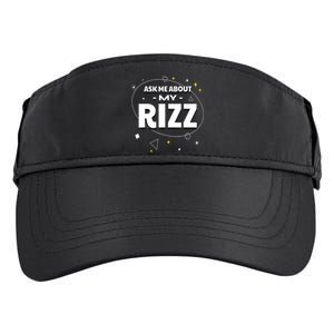 Ask Me About My Rizz I Got That W Rizz Funny Ironic Meme Adult Drive Performance Visor