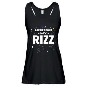 Ask Me About My Rizz I Got That W Rizz Funny Ironic Meme Ladies Essential Flowy Tank