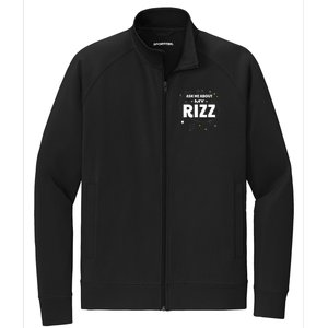 Ask Me About My Rizz I Got That W Rizz Funny Ironic Meme Stretch Full-Zip Cadet Jacket