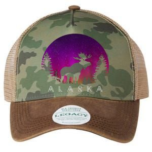 Alaska Moose Aurora Borealis - Alaskan Landscape Photo Legacy Tie Dye Trucker Hat