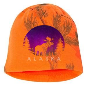 Alaska Moose Aurora Borealis - Alaskan Landscape Photo Kati - Camo Knit Beanie