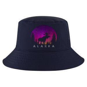 Alaska Moose Aurora Borealis - Alaskan Landscape Photo Cool Comfort Performance Bucket Hat