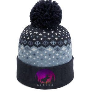 Alaska Moose Aurora Borealis - Alaskan Landscape Photo The Baniff Cuffed Pom Beanie