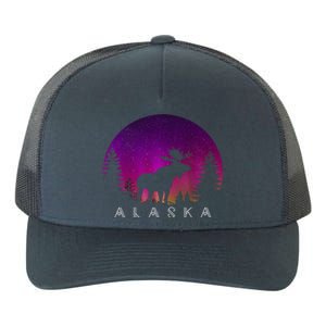 Alaska Moose Aurora Borealis - Alaskan Landscape Photo Yupoong Adult 5-Panel Trucker Hat