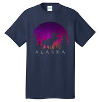 Alaska Moose Aurora Borealis - Alaskan Landscape Photo Tall T-Shirt