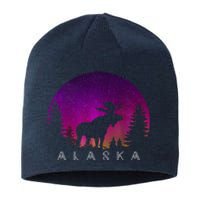 Alaska Moose Aurora Borealis - Alaskan Landscape Photo Sustainable Beanie