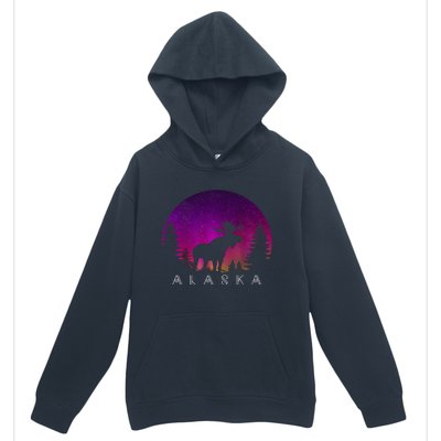 Alaska Moose Aurora Borealis - Alaskan Landscape Photo Urban Pullover Hoodie