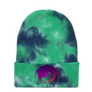 Alaska Moose Aurora Borealis - Alaskan Landscape Photo Tie Dye 12in Knit Beanie