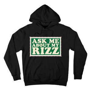 Ask Me About My Rizz, Rizz Funny Ironic Meme Hoodie