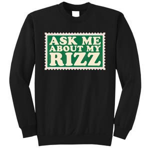 Ask Me About My Rizz, Rizz Funny Ironic Meme Sweatshirt