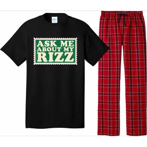 Ask Me About My Rizz, Rizz Funny Ironic Meme Pajama Set