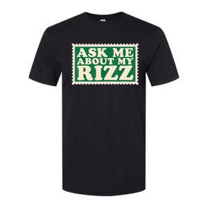 Ask Me About My Rizz, Rizz Funny Ironic Meme Softstyle CVC T-Shirt