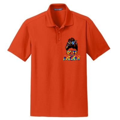 Autism Mom Dry Zone Grid Polo