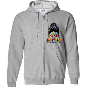 Autism Mom Full Zip Hoodie