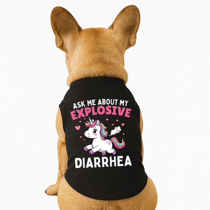 Ask Me About My Explosive Diarrhea Funny Poop Meme Unicorn  Doggie Tank