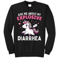 Ask Me About My Explosive Diarrhea Funny Poop Meme Unicorn  Sweatshirt